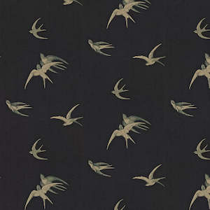 Swallows Wallpaper - Black