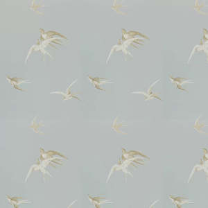 Retro Wallpaper: Swallows Wallpaper - Soft Grey