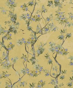 Sample - Folia - Blossoming Tree Wallpaper - Ochre - Discontinuing