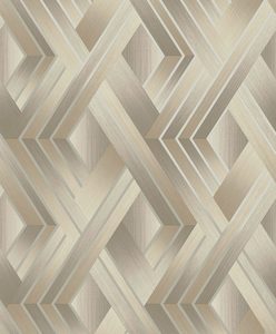 Sample - Tranquilo - Metalic Geometric Wallpaper - Taupe/Grey- Discontinuing
