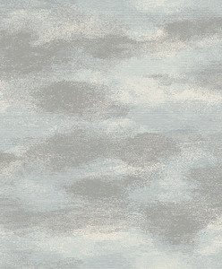 Sample - Stratus - Metallic Cloud Wallpaper - Blue- Discontinuing
