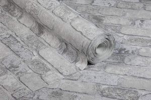 Sample - Princess Street Brick Wallpaper - Anaglypta - Grey