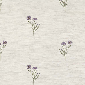 Cornflower Bloom Britannia Eco Friendly Curtain Fabric - (Small Scale)