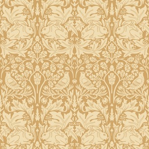 Yellow Wallpaper: Forest Rabbit Wallpaper - Yellow Ochre