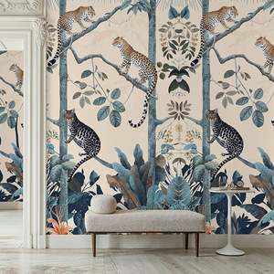 Panthera Mural Hybrid Wallpaper - Peach