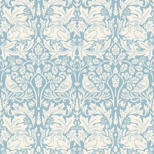 Forest Rabbit Wallpaper - Blue