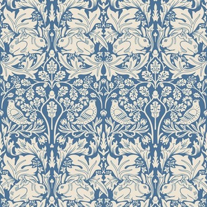 Animal Wallpaper: Forest Rabbit Wallpaper - Navy Blue