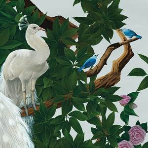 Vera's Garden - Peacock Wallpaper - Powder Blue