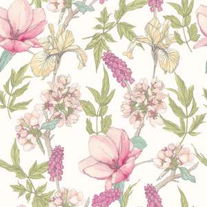 Modern: Orchid Bloom Wallpaper - Sweet Pea