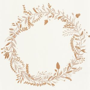 Exclusive: Harmony Wreath Wallpaper - Beige