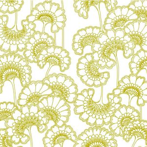Japanese Floral Wallpaper - Florence Broadhurst - Avocado