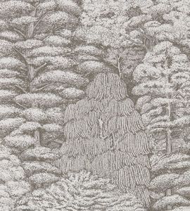 Woodland Toile Wallpaper - Ivory and Charcoal