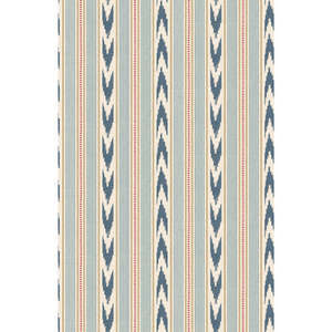 Stripe Wallpaper: Newport Stripe by Mulberry Home Wallpaper - Blue/Red