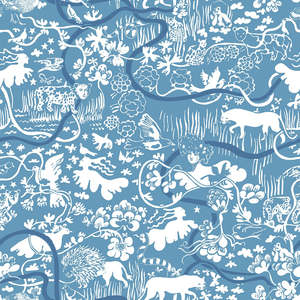 Floral Wallpaper: Sample - Vines - Custom Sized Wallpaper Mural (per m2) - Blue
