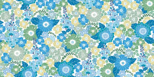 Sample - Flower Power - Custom Sized Wallpaper Mural (per m2) - Blue Mood