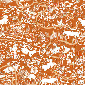 Sample - Vines - Custom Sized Wallpaper Mural (per m2) - Orange