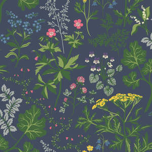 Instock Wallpaper: Lillian Wallpaper - Gold Blue