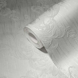 Tesutto Damask Wallpaper - White