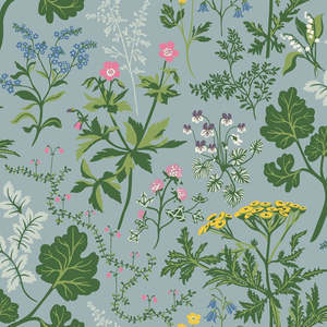 Lillian Wallpaper - Blue