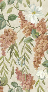 Buddleia - Trailing Blooms Wallpaper - Coral/Beige