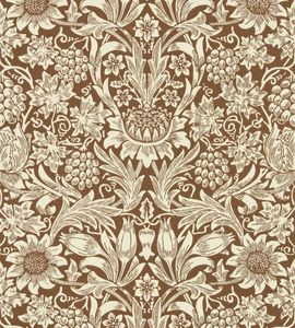 Sunflower Wallpaper - Chocolate/Cream