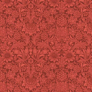 Sunflower Wallpaper - Chocolate/Red
