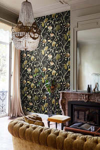 Floral Wallpaper: Papaya by Masureel Wallpaper - Kombou