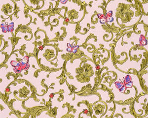 Versace Florals Wallpaper (Versace 3 Collection) - Green/Pink