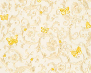 Versace: Versace Florals Wallpaper (Versace 3 Collection) - Gold/Yellow