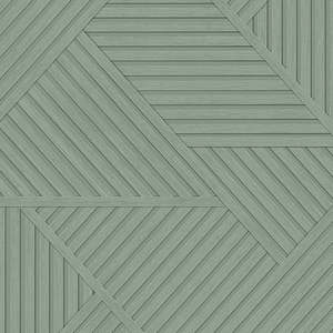 Elba - Geometric Wood Panel Wallpaper - Sage - Last Roll