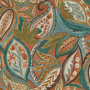 Orange: Amaira - Modern Paisley Wallpaper - Orange - Discontinuing