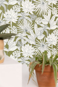 Hawai Wallpaper - Vert Khaki