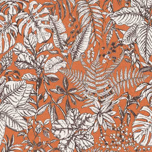 Leafy Ferns Wallpaper - Orange - Discontinuing