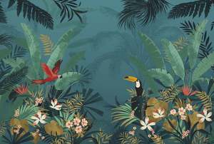 Murals 1: Enchanted Jungle - Custom Sized Wallpaper Mural (per m2)