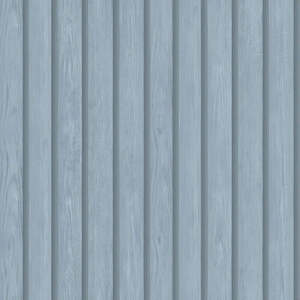 Cascading Gardens: Acacia Wood Slat Wallpaper - Blue - Last Roll