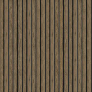 Cascading Gardens: Acacia Wood Slat Wallpaper - Dark Wood - LAST 4 ROLLS