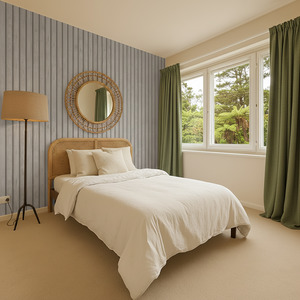 Cascading Gardens: Acacia Wood Slat Wallpaper - Grey - LAST 7 ROLLS