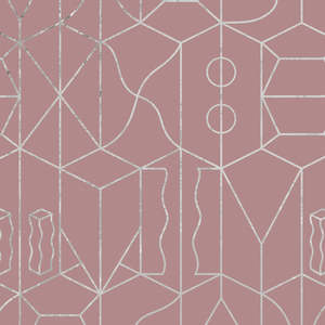 Nlxl: Sample - Never Ending Foil by Suzan Hijink Wallpaper - Silver Pink