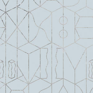 Sample - Never Ending Foil by Suzan Hijink Wallpaper - Silver Blue