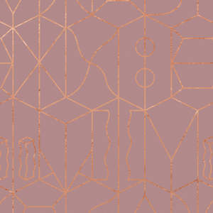 Sample - Never Ending Foil by Suzan Hijink Wallpaper - Copper Pink
