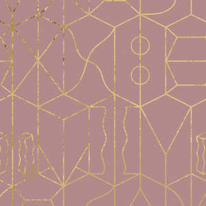 Sample - Never Ending Foil by Suzan Hijink Wallpaper - Gold Pink