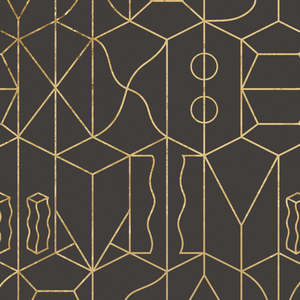 Sample - Never Ending Foil by Suzan Hijink Wallpaper - Gold Brown