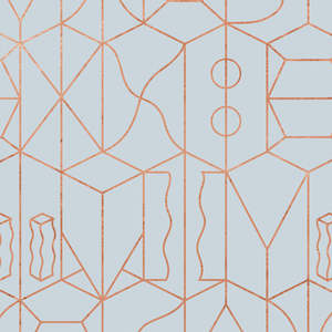 Sample - Never Ending Foil by Suzan Hijink Wallpaper - Copper Blue