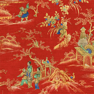 East Gardens Wallpaper - Red Orange
