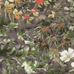 Woodland Wallpaper - Coral/Olive/Charcoal