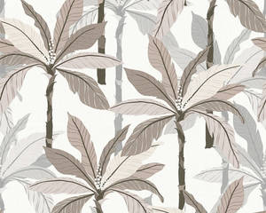 Palm Shadow Vinyl Wallpaper - Beige/Grey - Last 12 Rolls