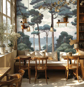 The Wall 4 - Hybrid Wallpaper Mural - Hot Spots - Blue Forest