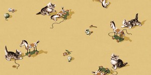 Yellow Wallpaper: Kittens Wallpaper - Mustard