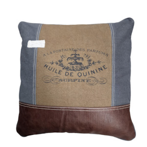 Steel Letters Numbers: Canvas and Leather Cushion