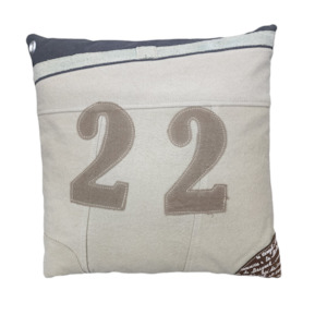 Steel Letters Numbers: Canvas Cushion 22